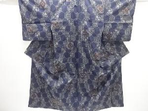 亀甲に花唐草模様織り出し西陣伝承紬着物アンサンブル